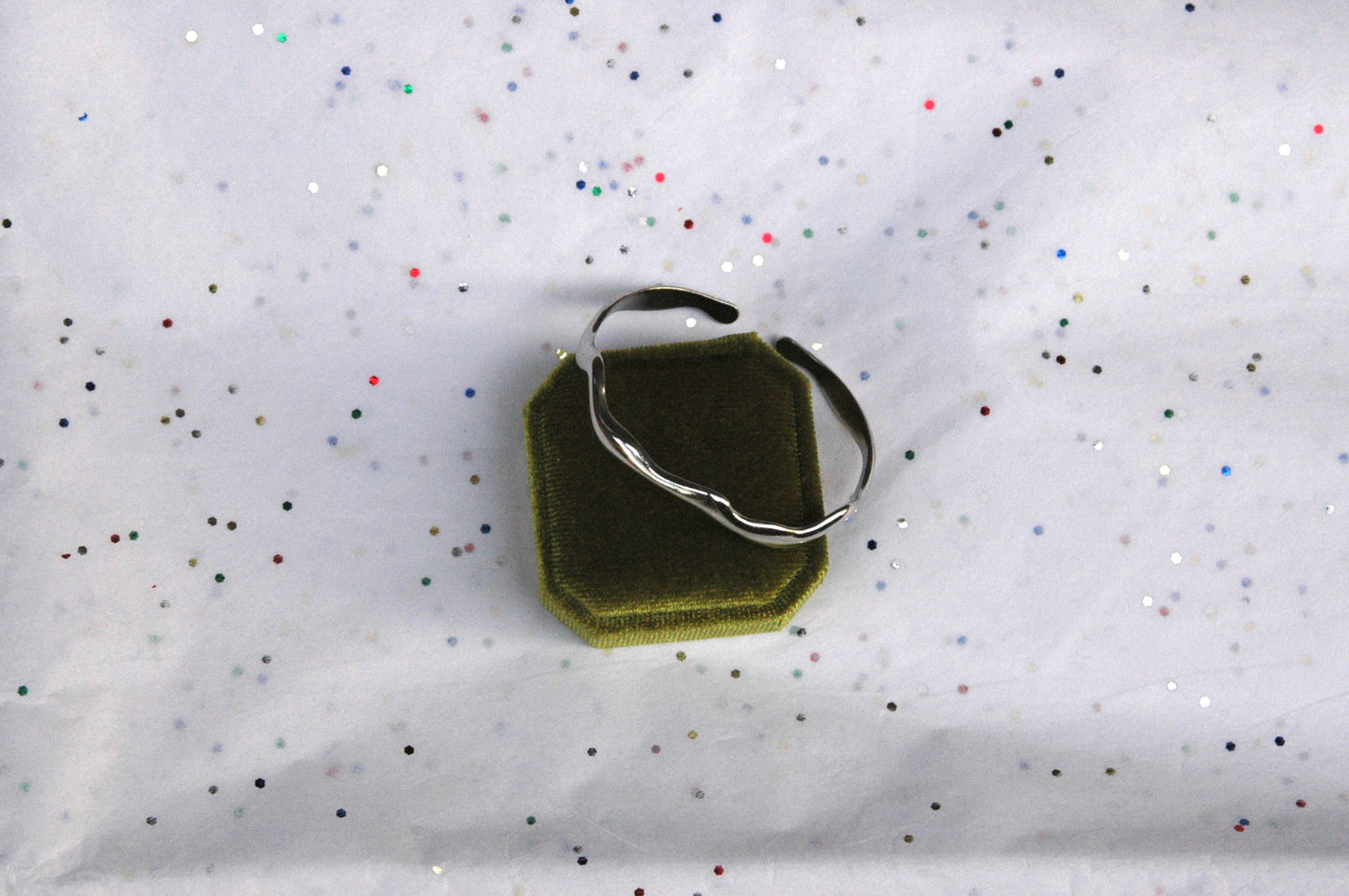 Silver Wavy Cuff Bracelet