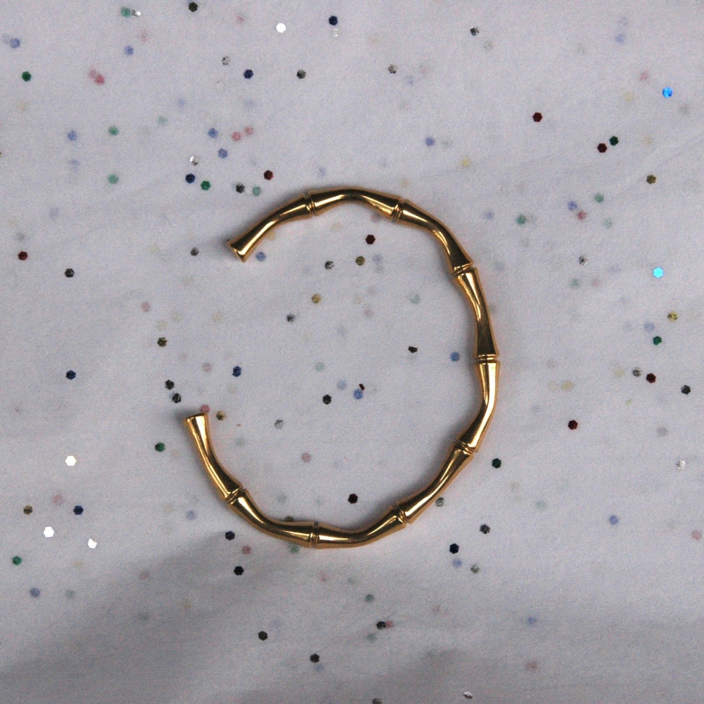 Gold Bamboo Cuff Bracelet