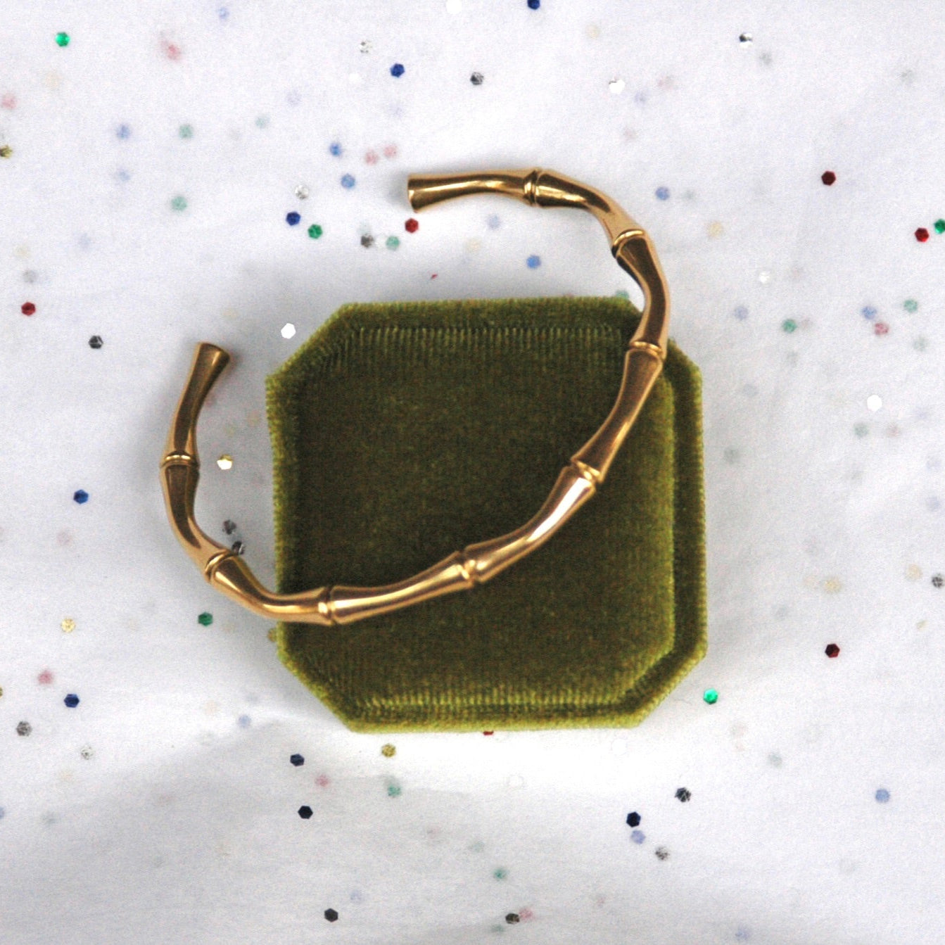 Gold Bamboo Cuff Bracelet
