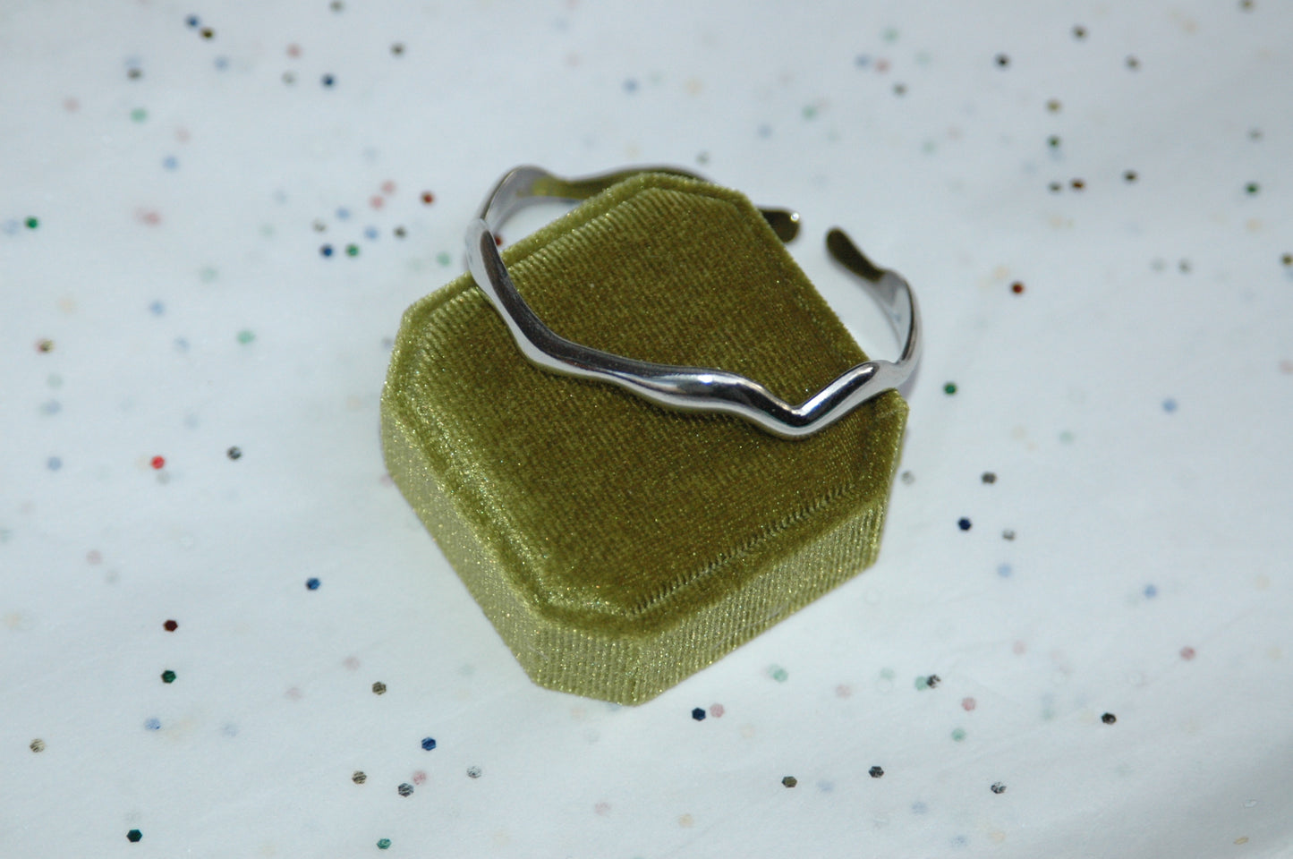 Silver Wavy Cuff Bracelet