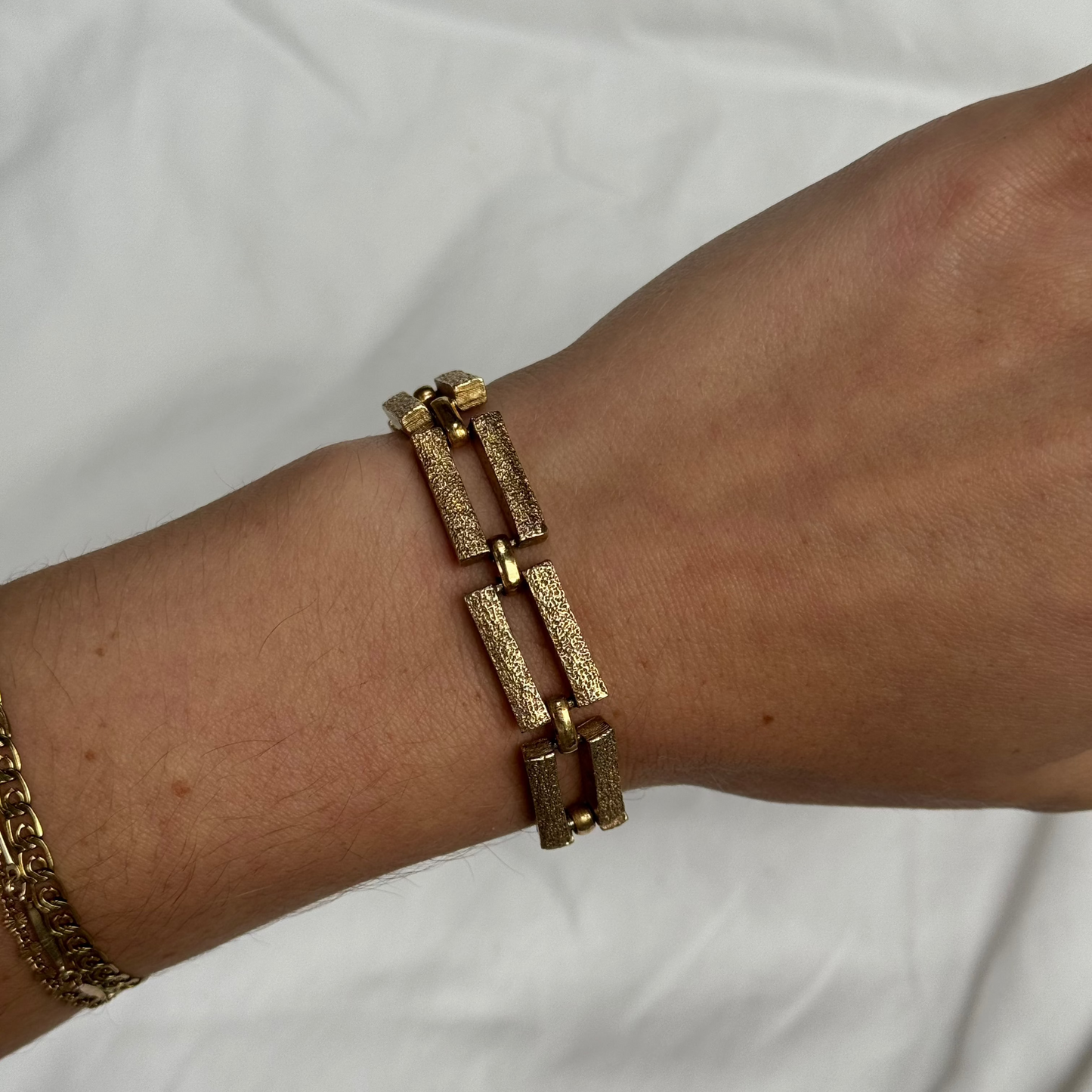 Vintage Square Link Sarah Coventry Gold Tone Bracelet