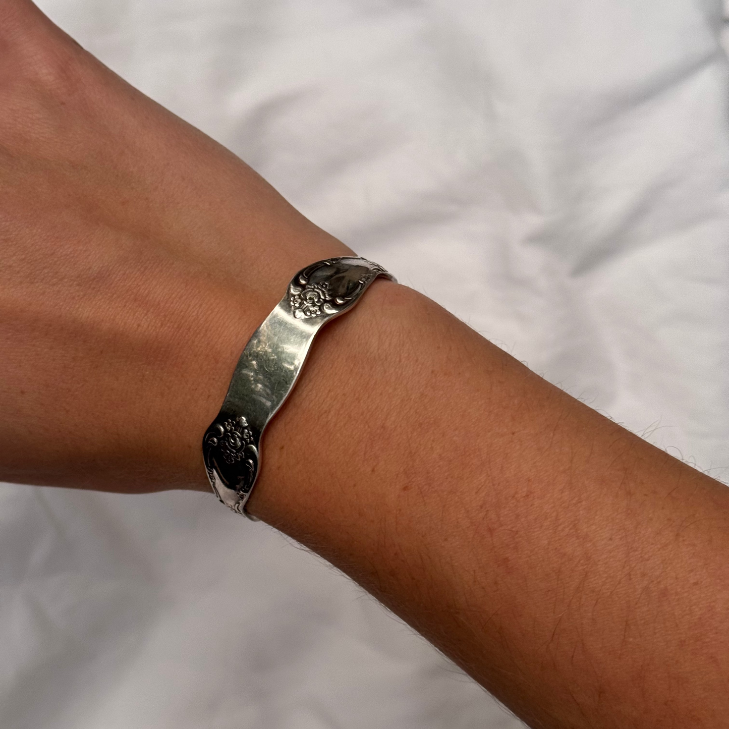 Vintage Silver Plated Spoon Cuff Bracelet