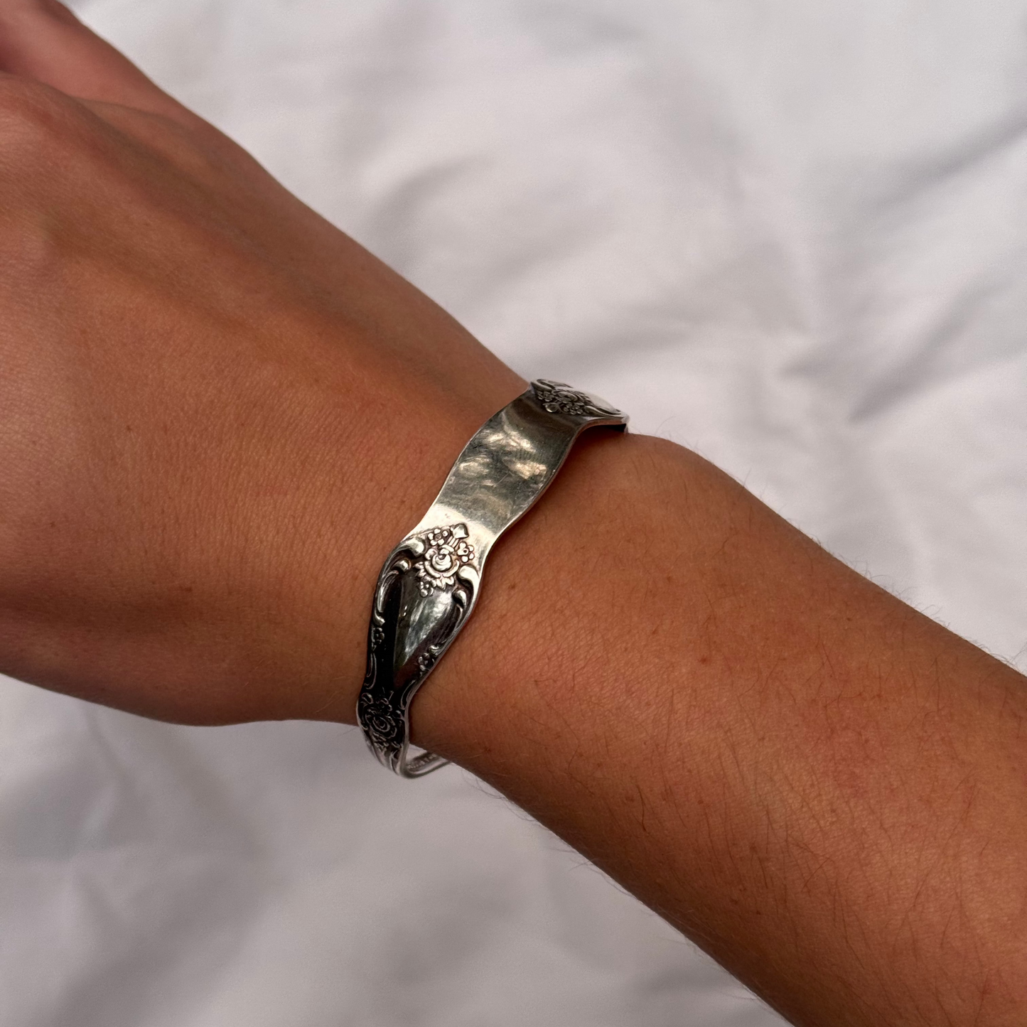 Vintage Silver Plated Spoon Cuff Bracelet