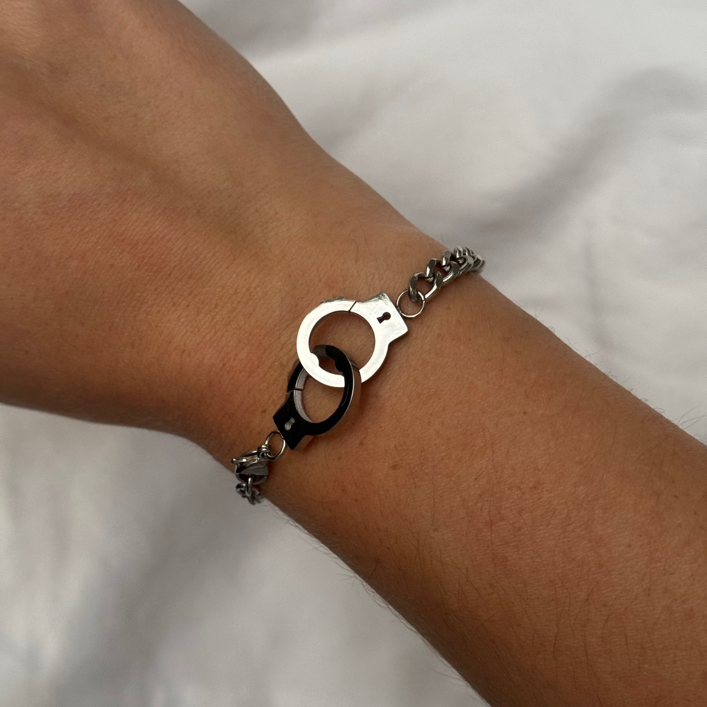 Silver Handcuffs Bracelet