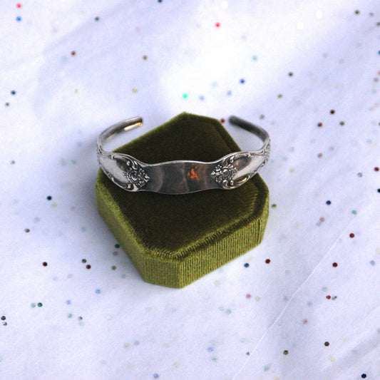 Vintage Silver Plated Spoon Cuff Bracelet