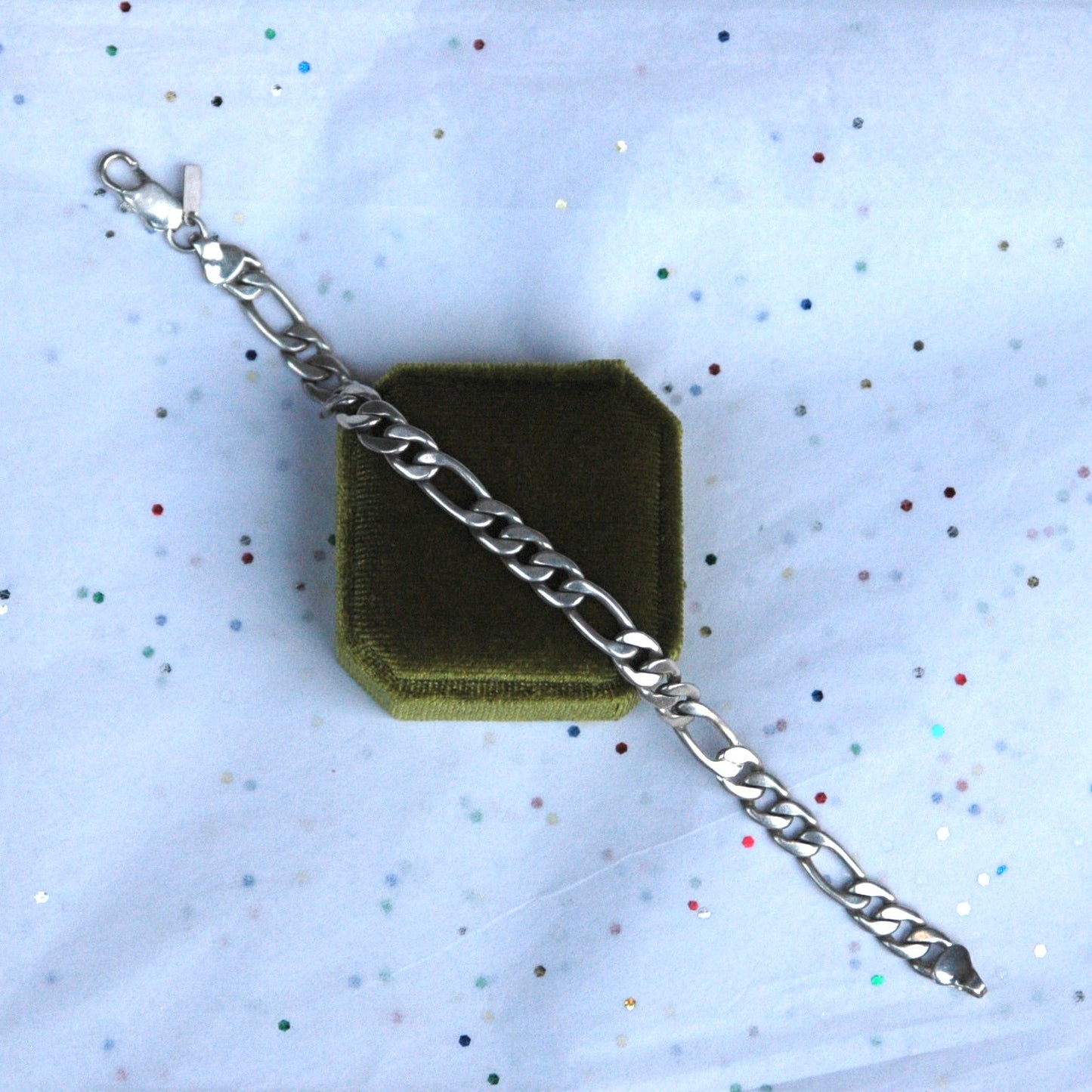Vintage Silver Figaro Chain Bracelet