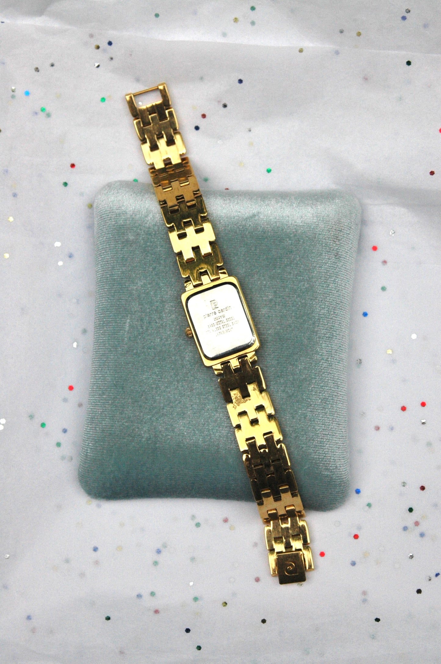Vintage Gold Rectangular Face Pierre Cardin Watch