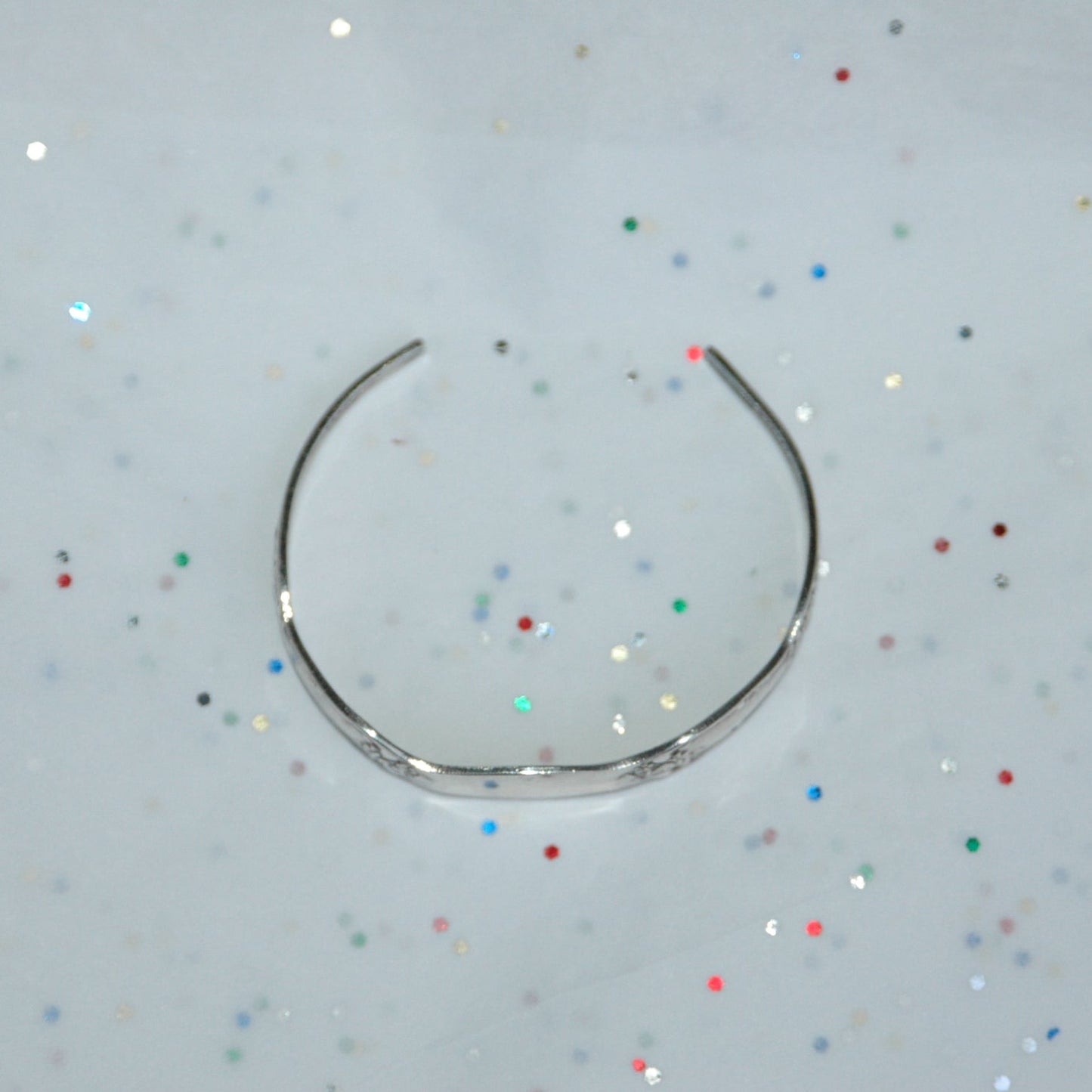 Vintage Silver Plated Spoon Cuff Bracelet
