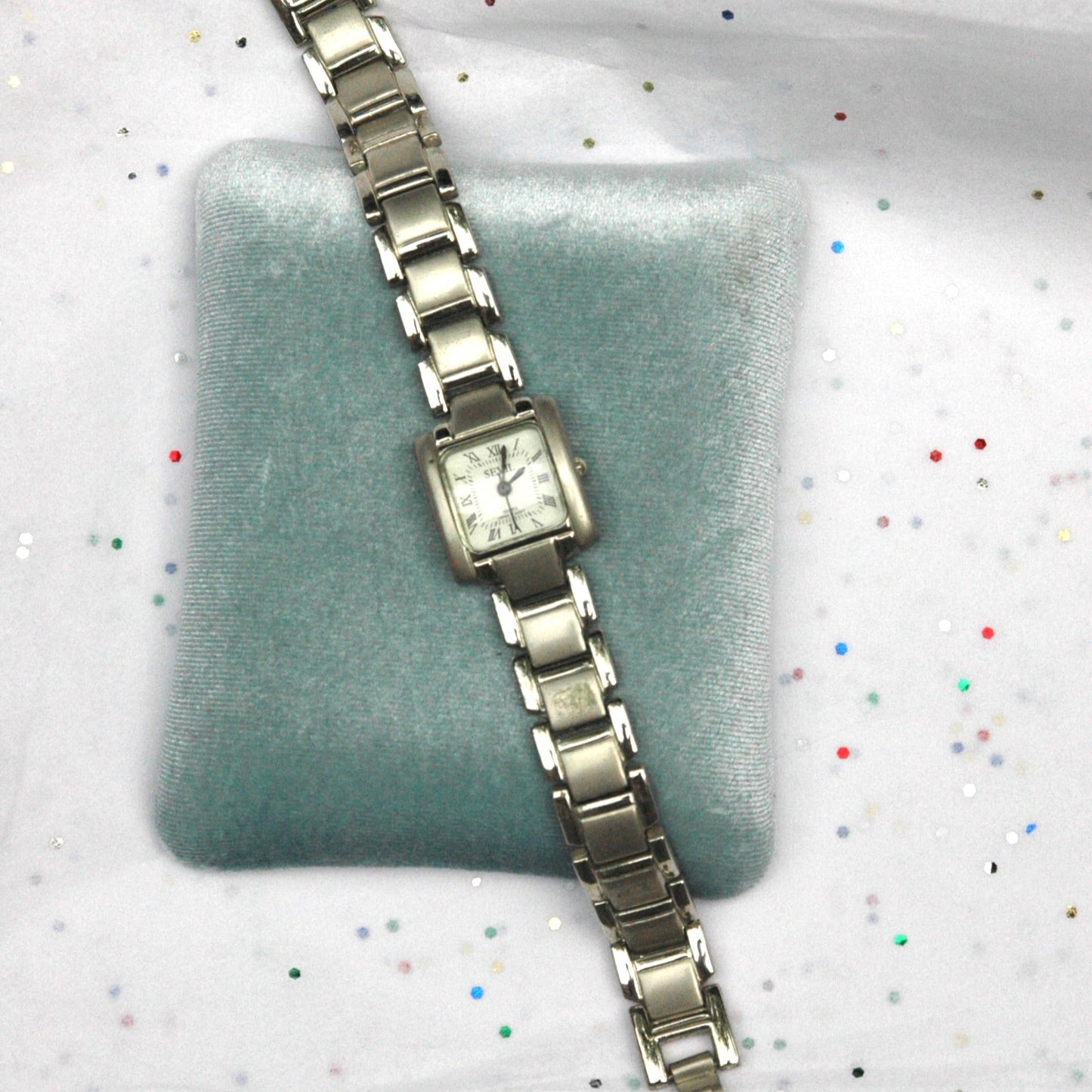 Vintage Silver Sevil Square Face Watch