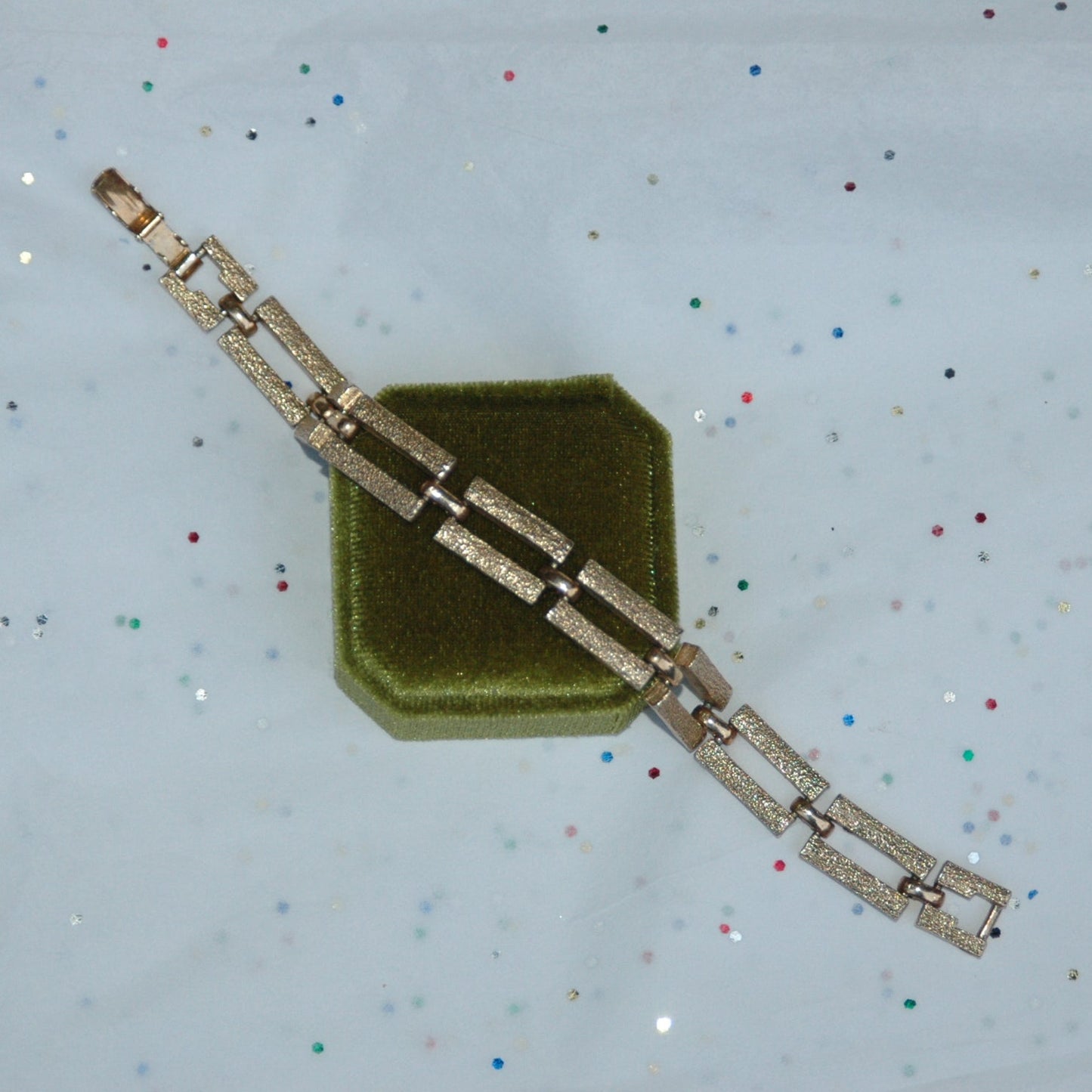 Vintage Square Link Sarah Coventry Gold Tone Bracelet