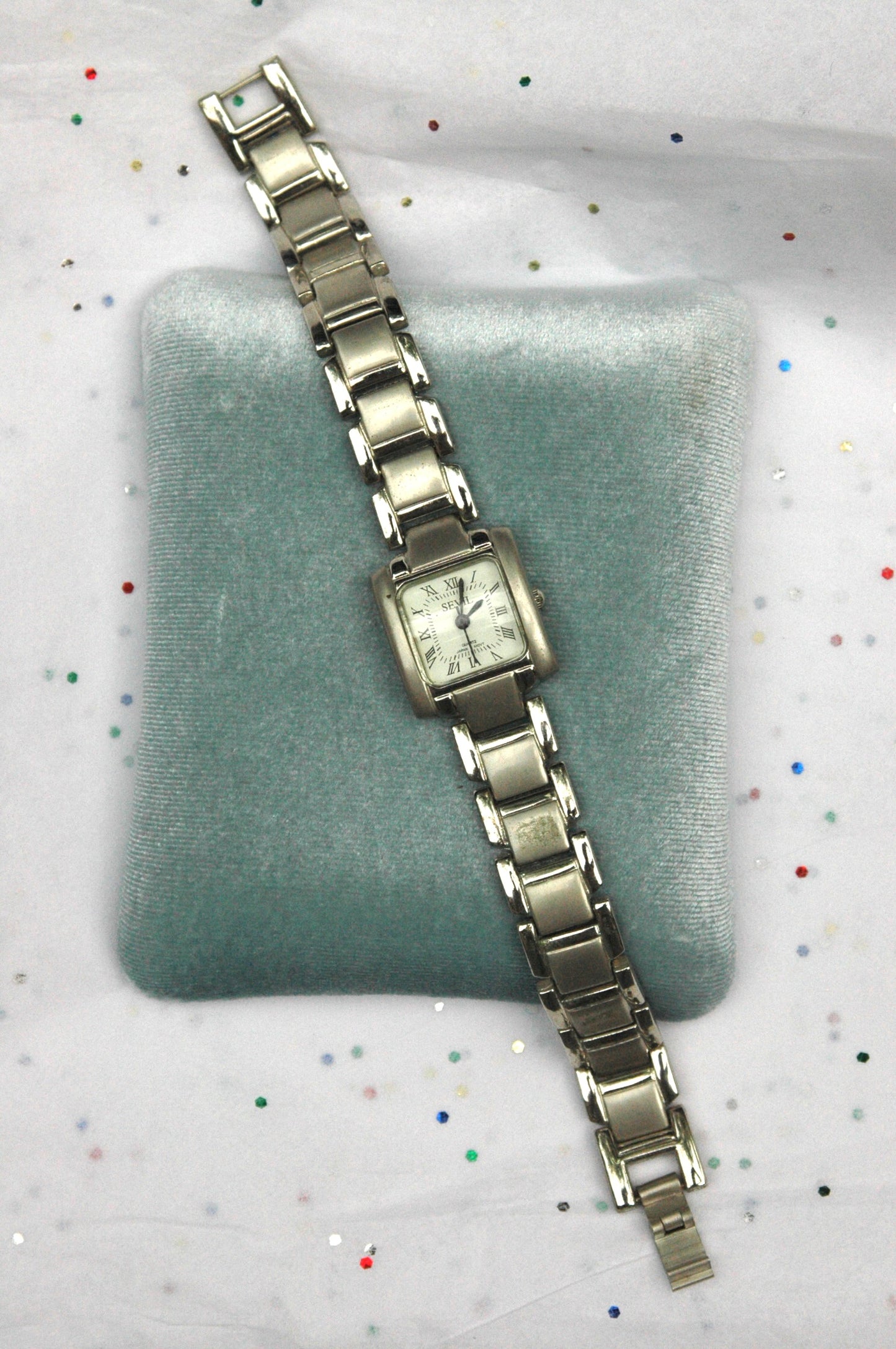 Vintage Silver Sevil Square Face Watch