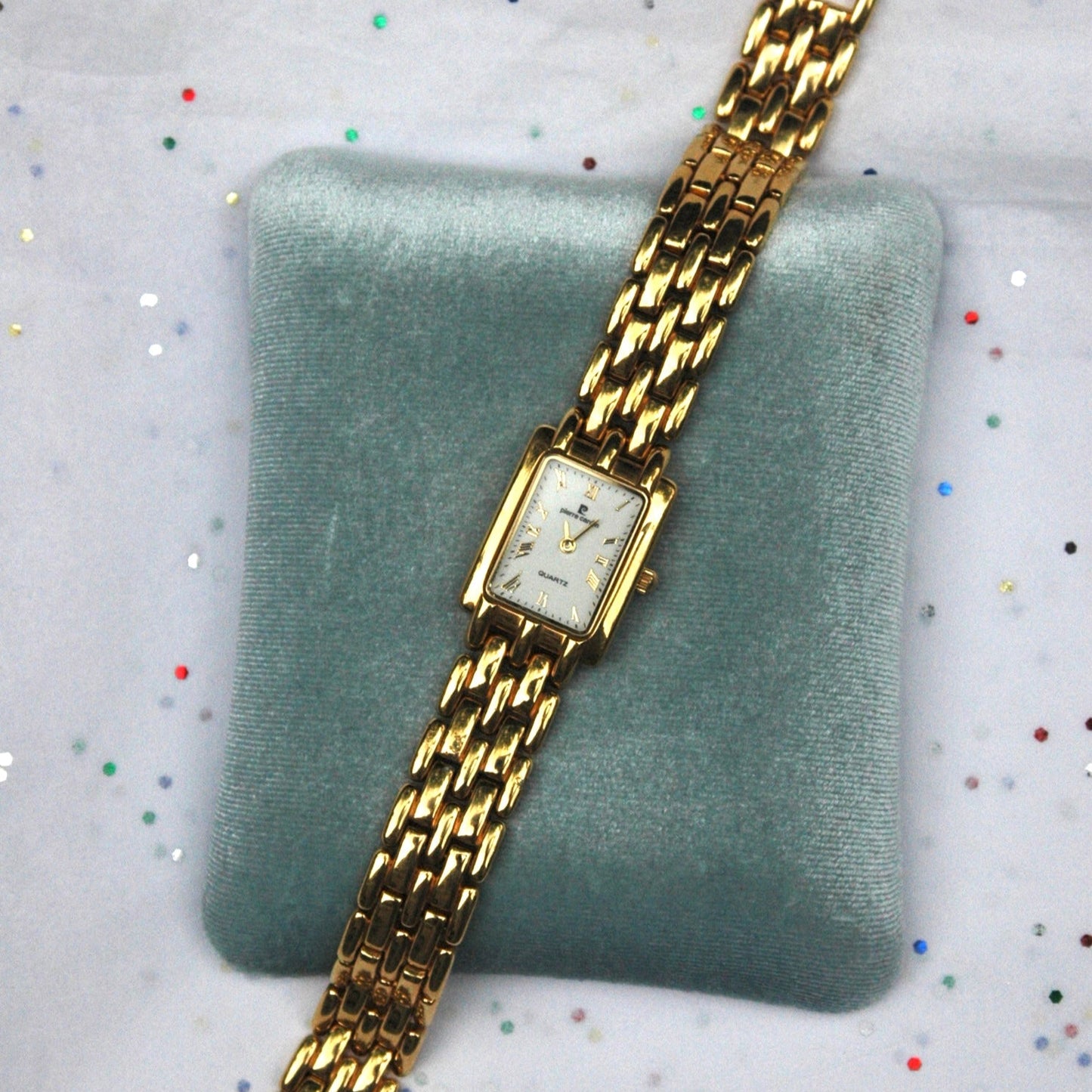 Vintage Gold Rectangular Face Pierre Cardin Watch
