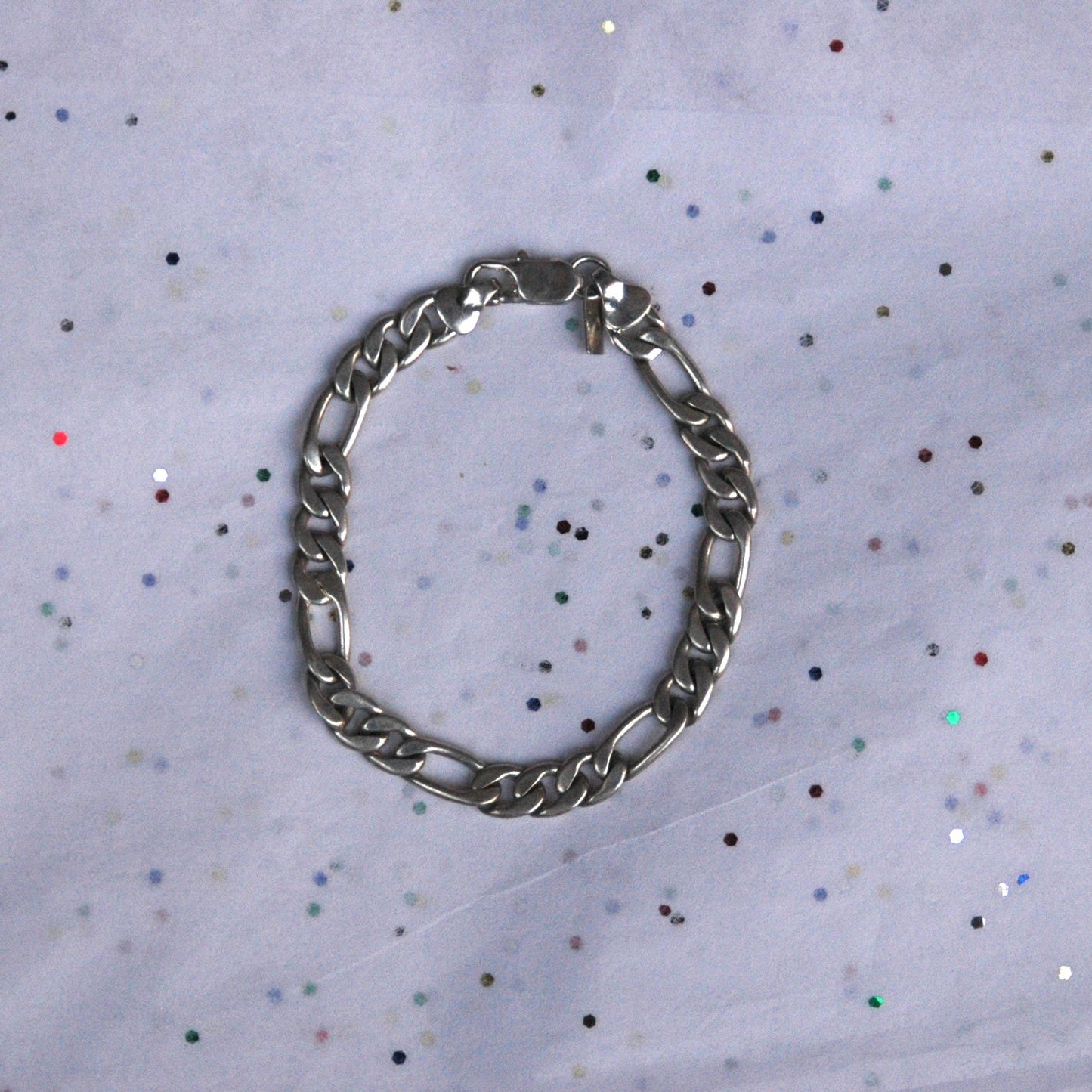 Vintage Silver Figaro Chain Bracelet