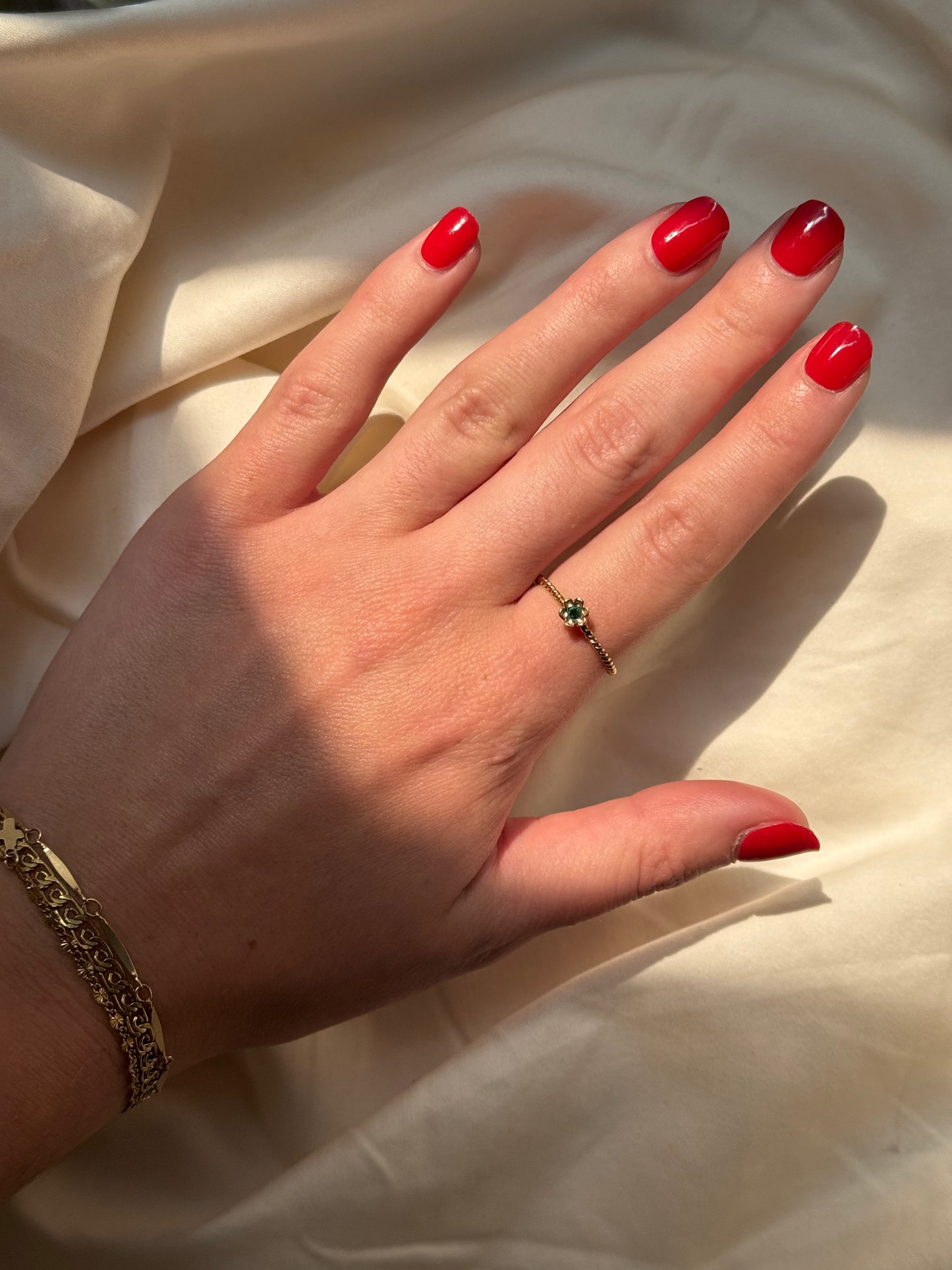 Vintage Gold Flower Rhinestone Rings