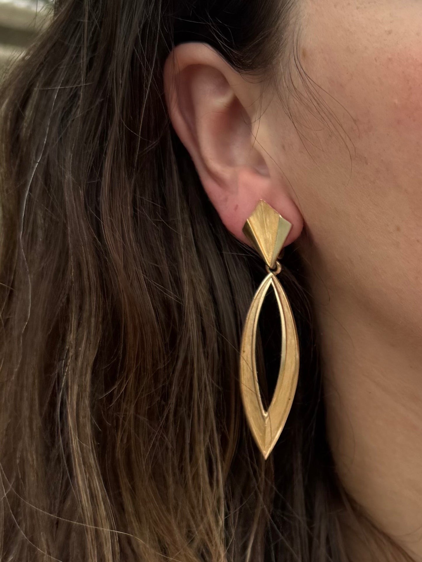 Vintage 1950s Trifari Gold Tone MCM Clip Earrings